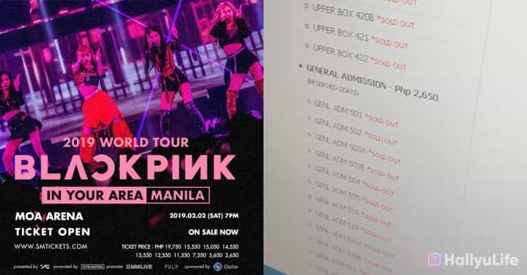 #BLACKPINKinManila tickets now up for sale, sold out less than an hour